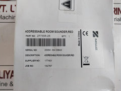 Ziton Zp755R-2R Red Addressable Room Sounder Cover 177401