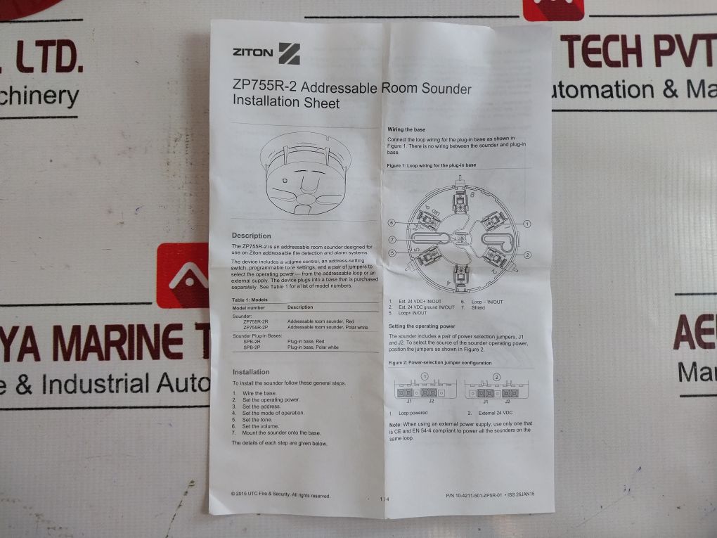 Ziton Zp755R-2R Red Addressable Room Sounder Cover 177401