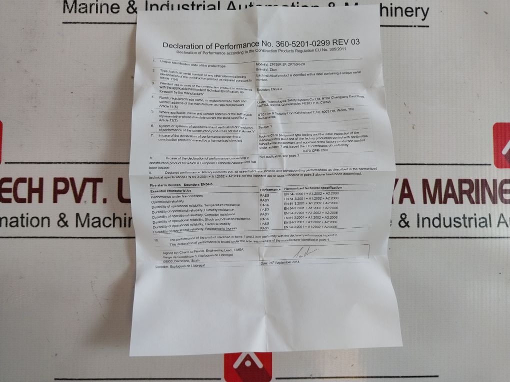 Ziton Zp755R-2R Red Addressable Room Sounder Cover 177401