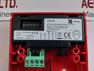 Ziton Zp785-3 Addressable Indoor Manual Call Point