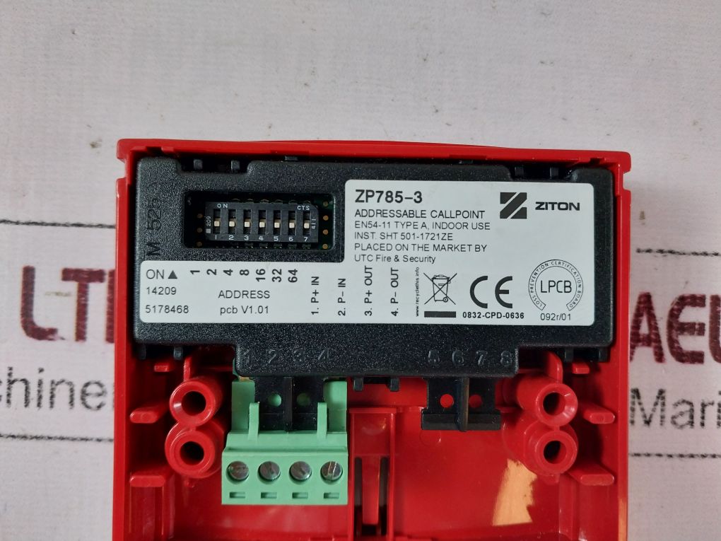 Ziton Zp785-3 Addressable Manual Call Point Rev 7.0