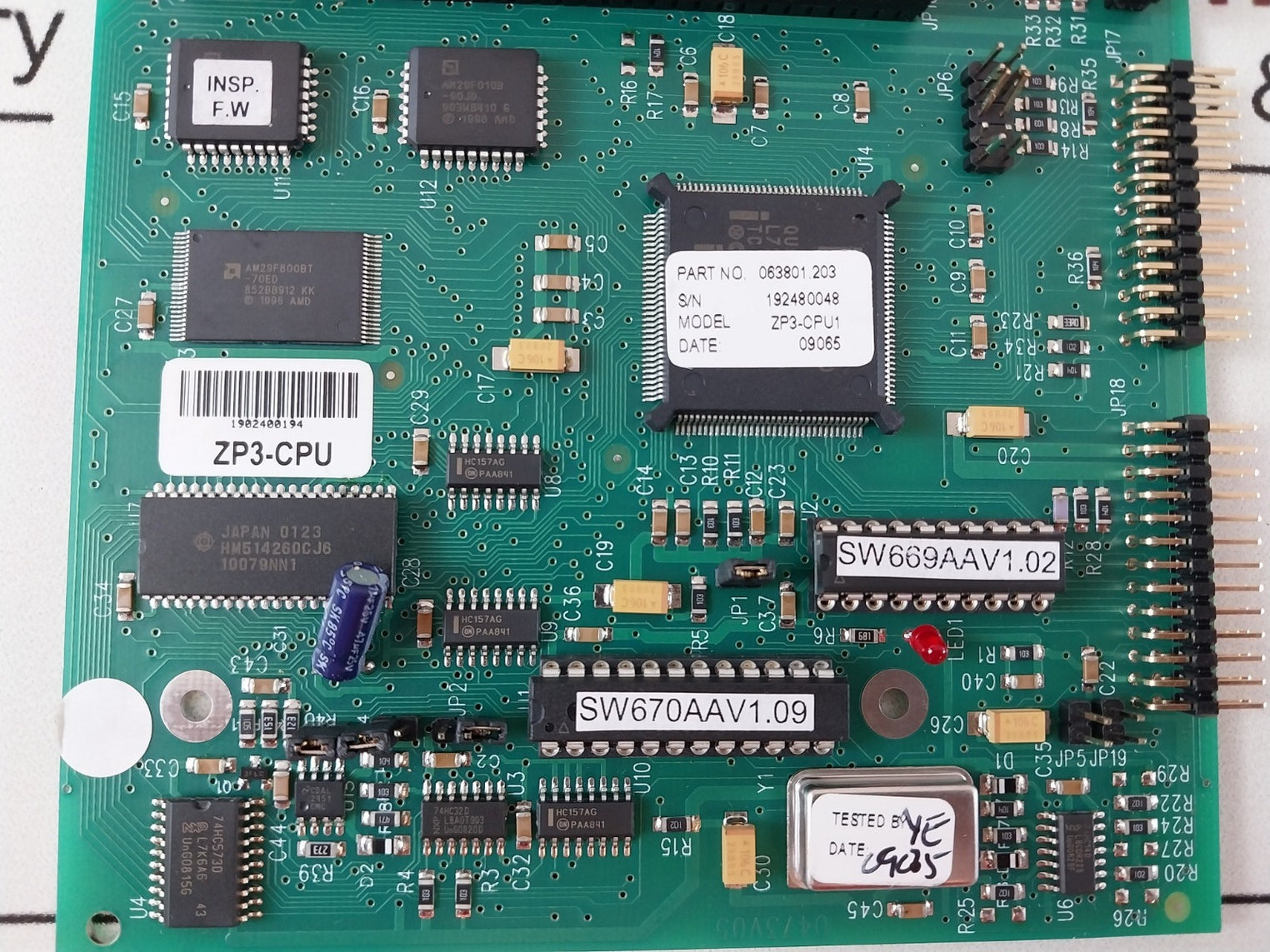 063801.203 Pcb Card Zp3-cpu1